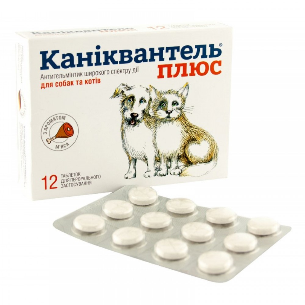 Антигельминтик для собак и кошек Каниквантель Плюс 1 таблетка