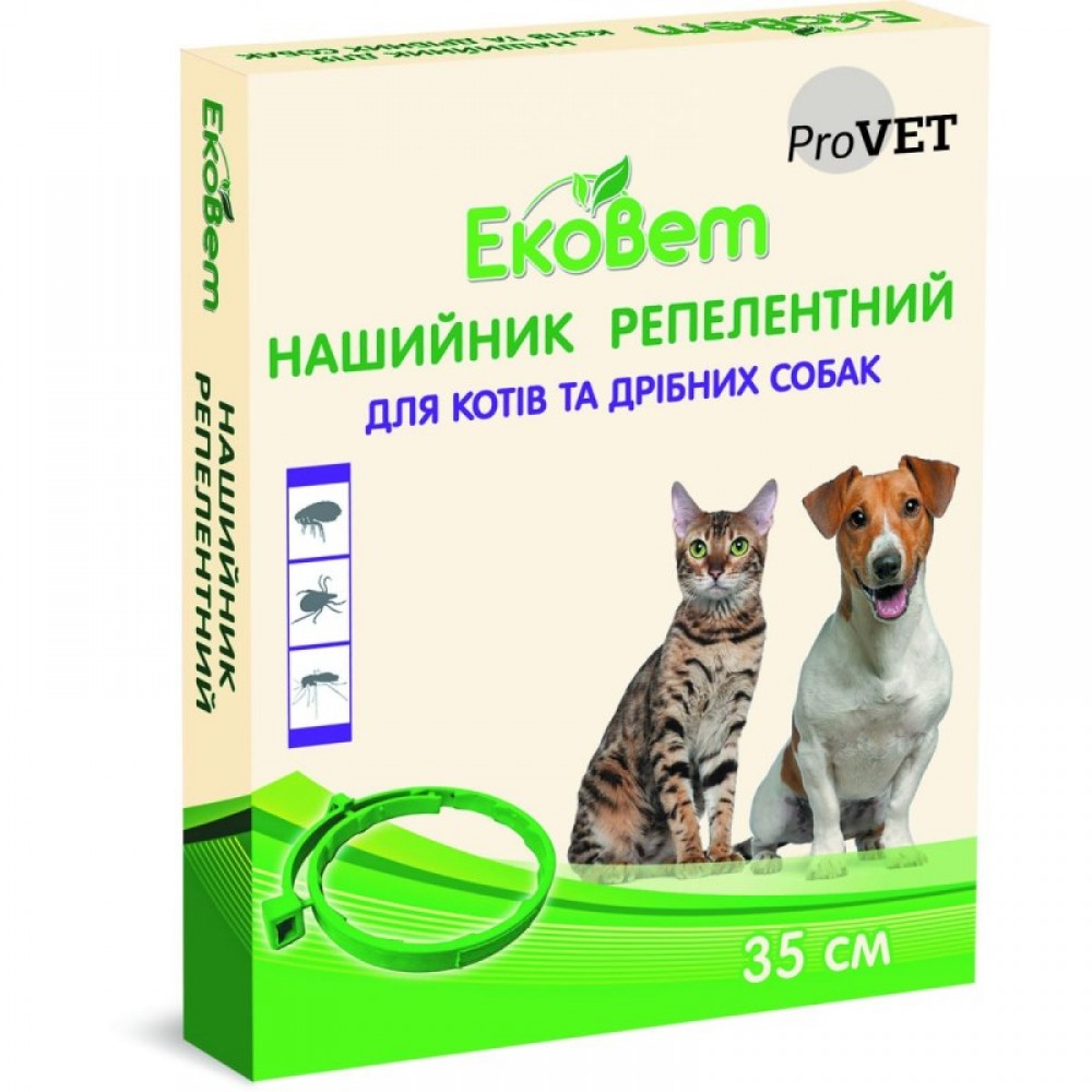 Антипаразитарний нашийник для котів і малих собак Природа ЕкоВет, 35 см (PR241115)