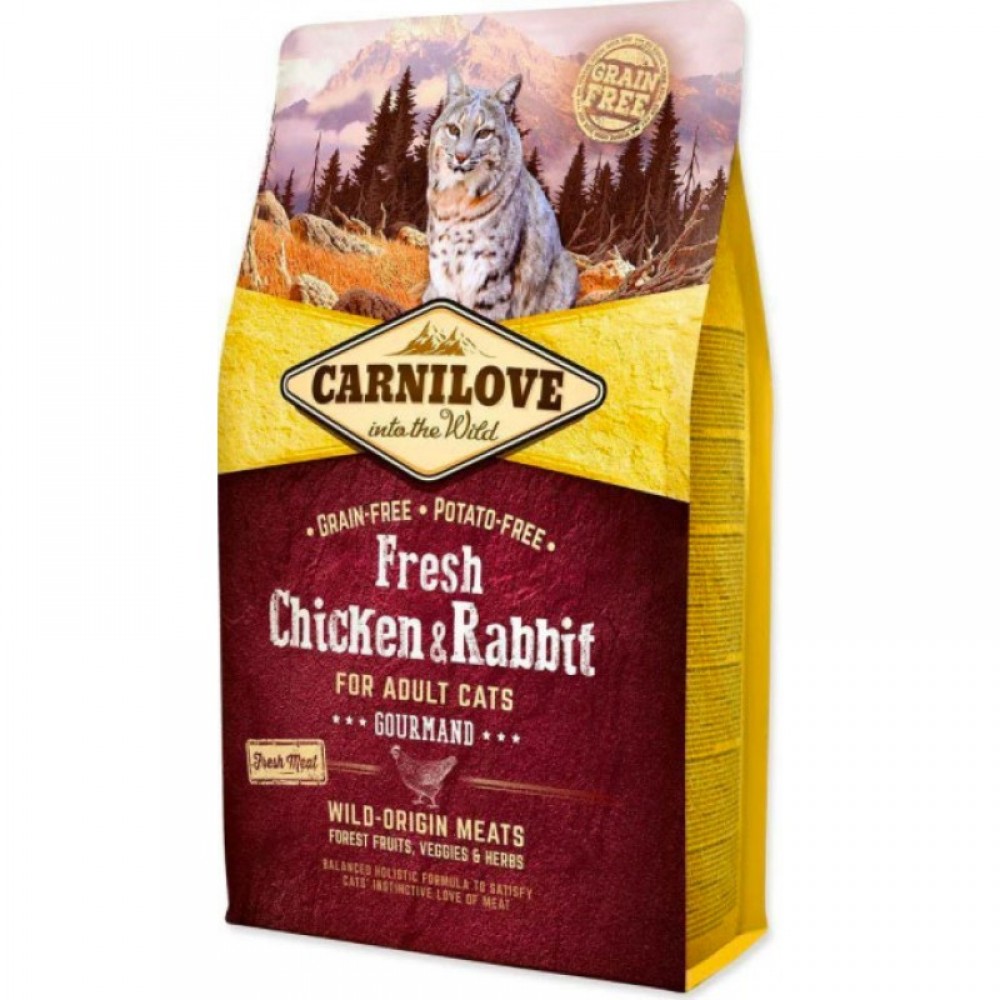 Сухой корм для кошек Carnilove Fresh Chicken and Rabbit for Adult cats, с курицей и кроликом