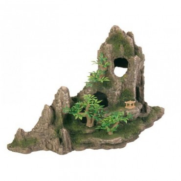 Декорация для аквариума Trixie Скала с пещерой и растениями 27 см (8854)