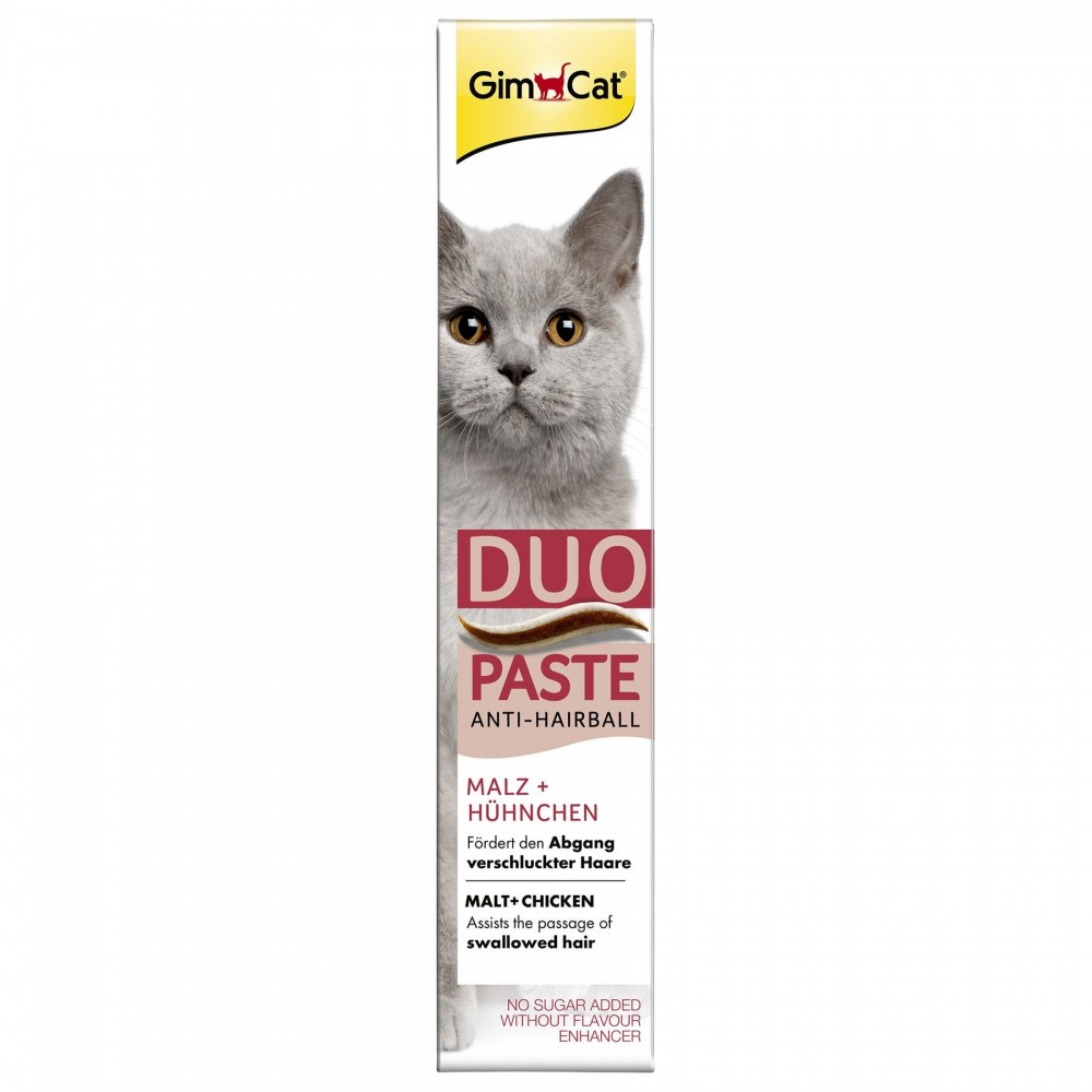 Лакомство для кошек GimCat Anti-Hairball Duo Paste Chicken + Malt 50 г (для выведения шерсти) (G-417233)