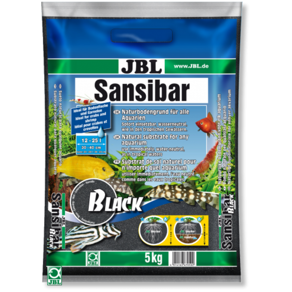 Грунт песок для аквариума JBL грунт ЗАНЗИБАР черный 0,2-0,5 мм, 10 кг (67051)