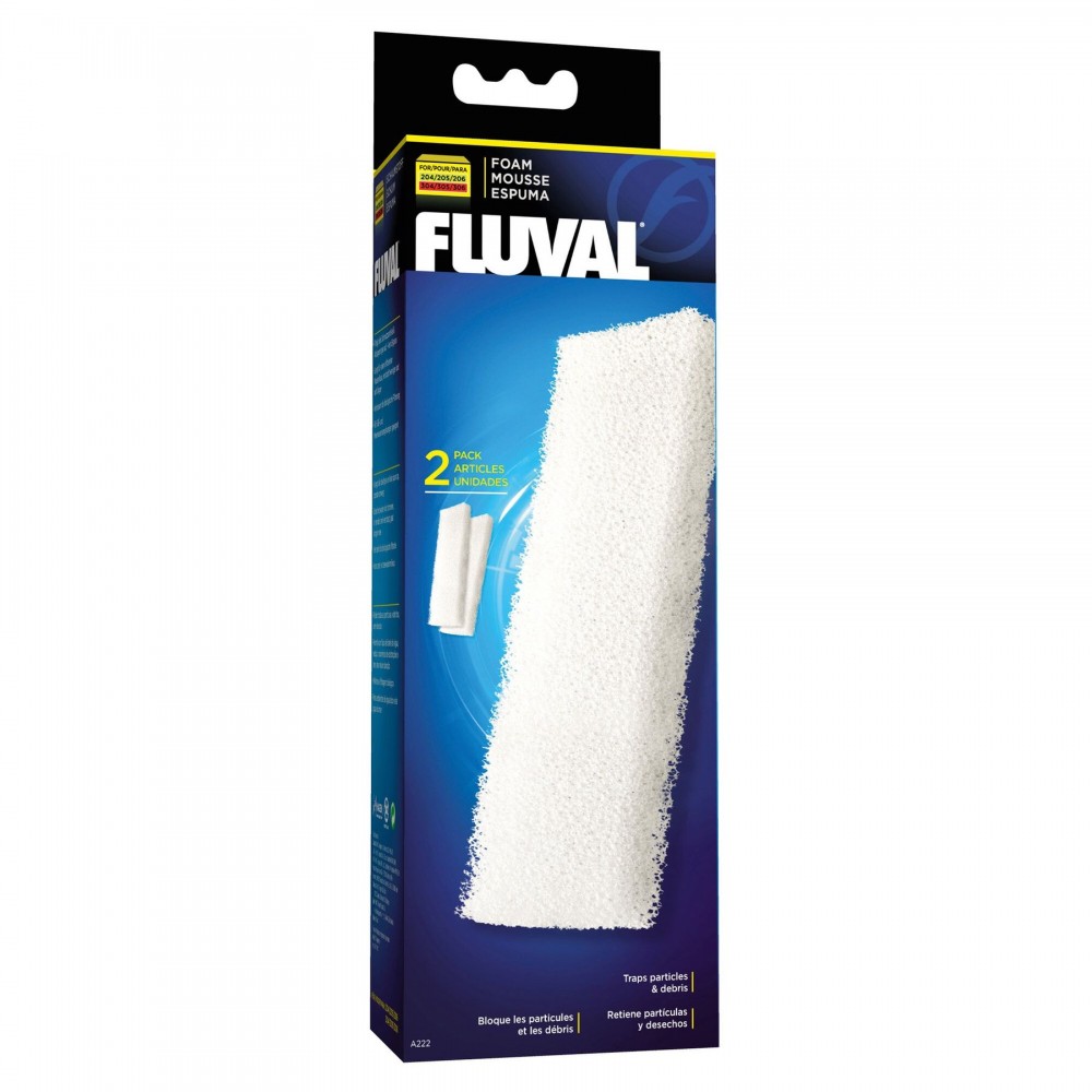 Губка Fluval Foam Filter Block 2 шт (для аквариумного фильтра Fluval 204 / 205 / 206 / 304 / 305 / 306) (A222)