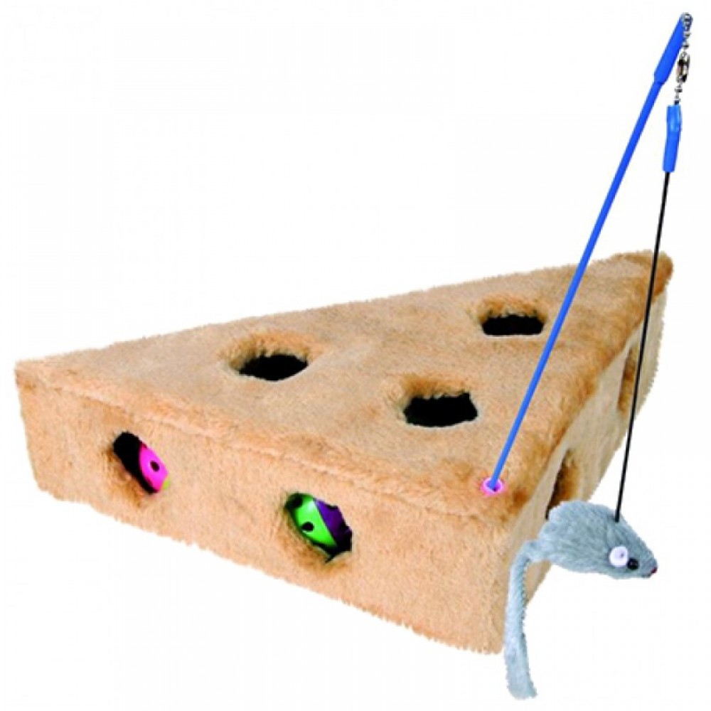 Игрушка для кошек сыр меховой с игрушками Trixie (4505)