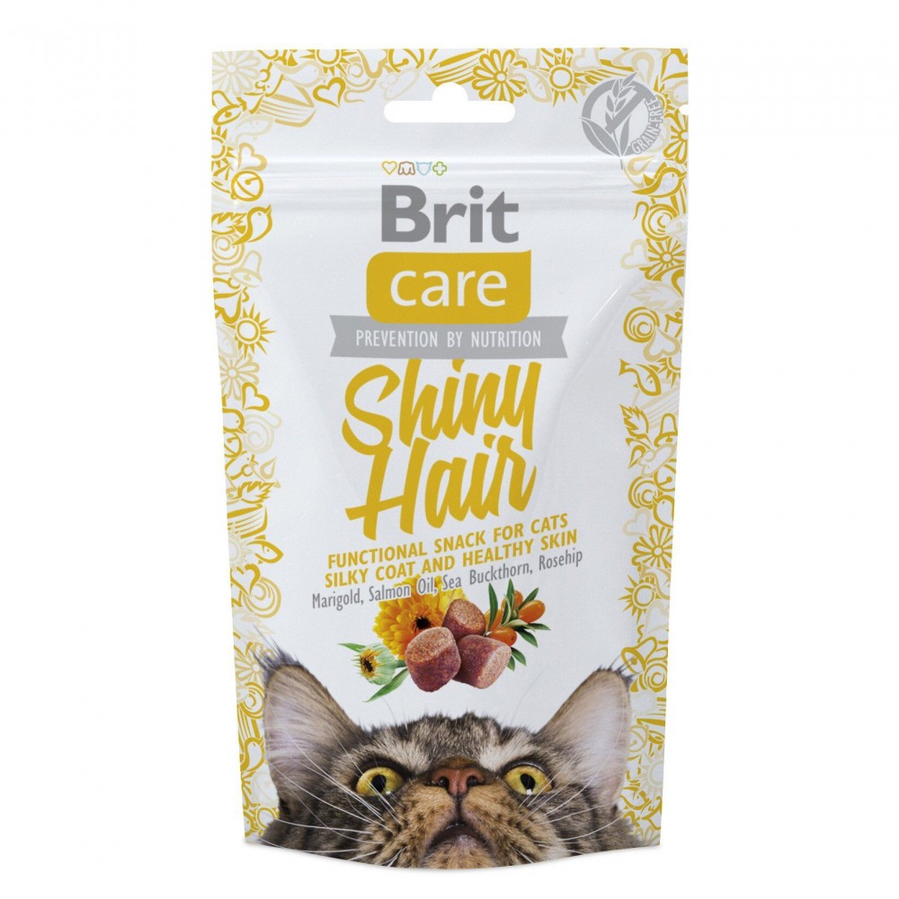 Ласощі для кішок Brit Care Functional Snack Shiny Hair 50 г (для шкіри і вовни) (111264/1388)