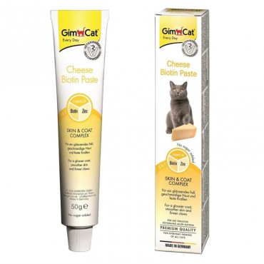Лакомство для кошек GimCat Cheese Biotin Paste 50 г (для кожи и шерсти) (G-401065)
