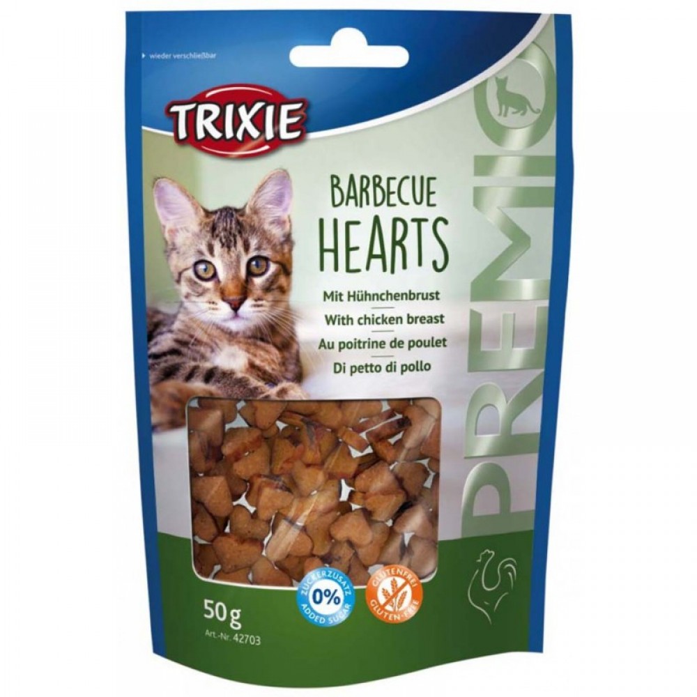 Лакомство для кошки Trixie Premio Barbecue Hearts курица, 50 гр (42703)