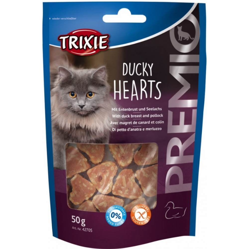 Ласощі для кішки Trixie Premio Hearts качка / минтай, 50 гр (42705)