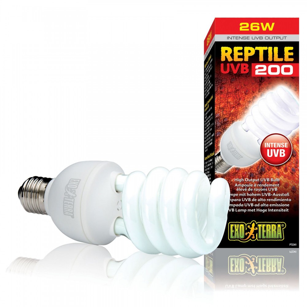Лампа для террариума Exo Terra Reptile UVB 200 УФ-В спектр, E27