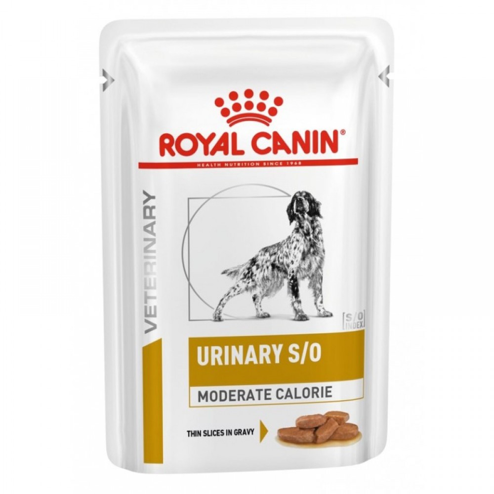 Лечебные консервы для собак Royal Canin URINARY S/O MODERATE CALORIE DOG pouches 0,1 кг (кусочки в соусе)