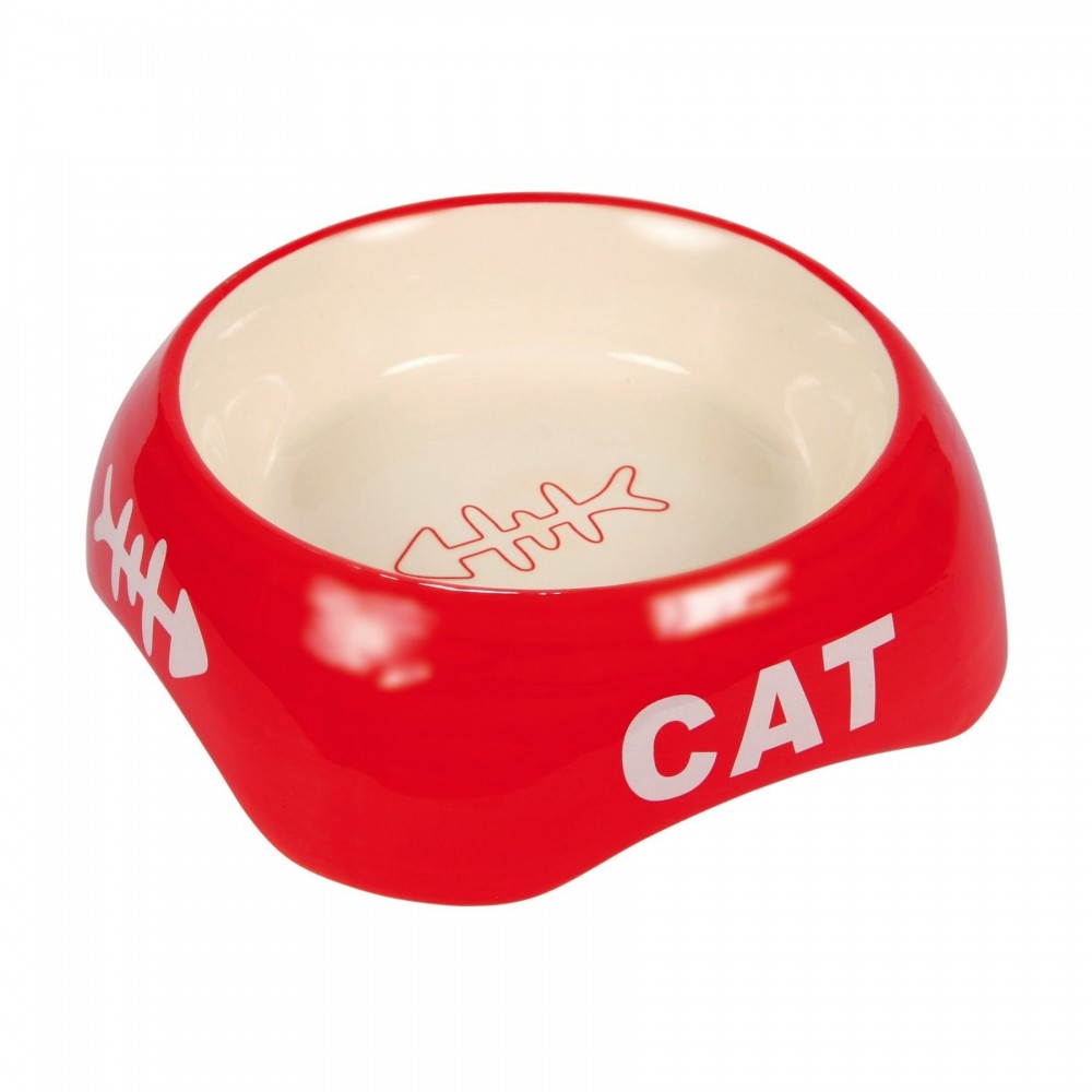 Миска керамическая для кошек Trixie 200 мл / 13 см (красная, синяя, чёрная) (24498)