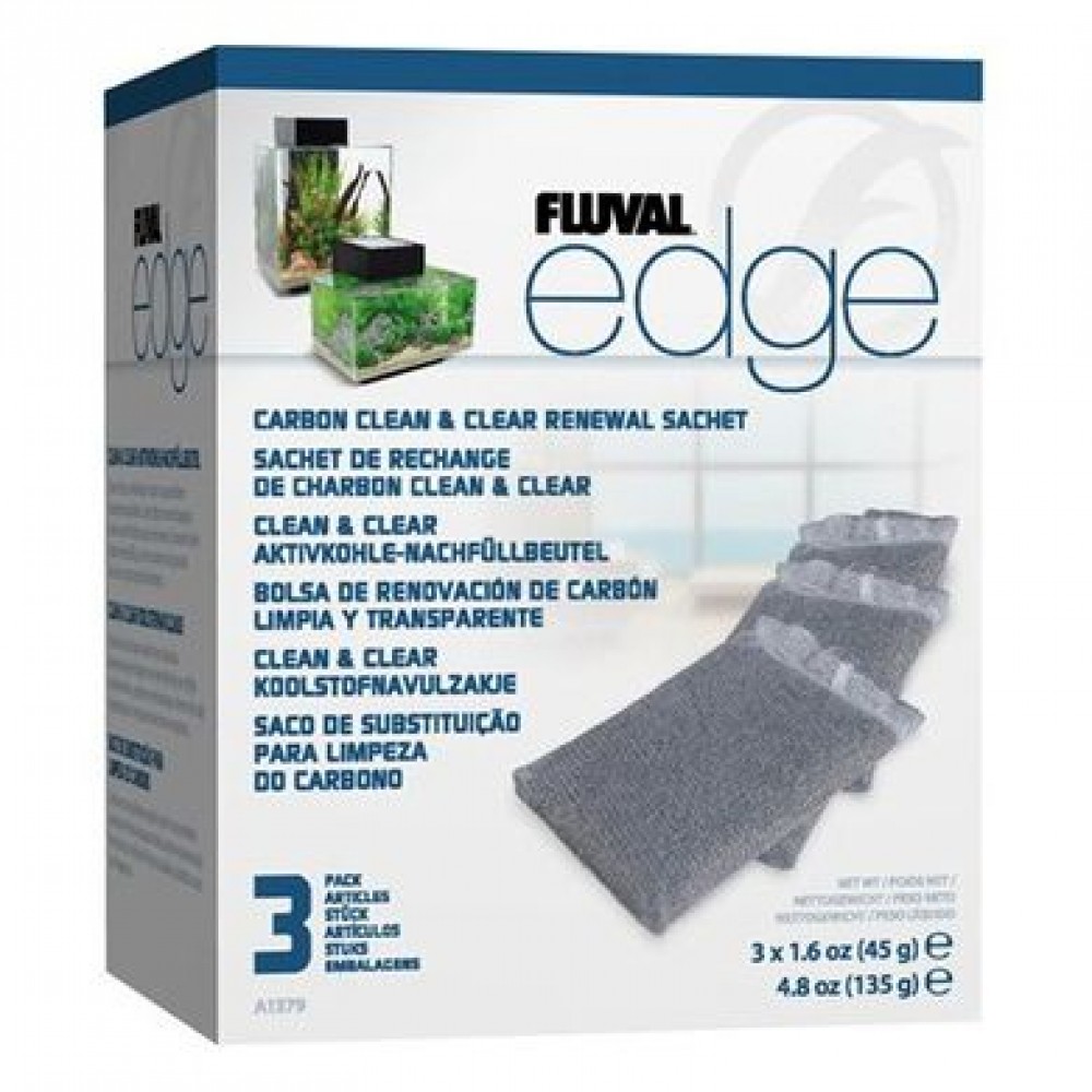 Наповнювач для фільтра Fluval Edge активоване вугілля (3 x 45 г) (A1379)