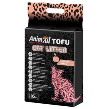 Наполнитель для кошачьего туалета AnimAll TOFU Персик 2,6 кг/6 литров (67002)