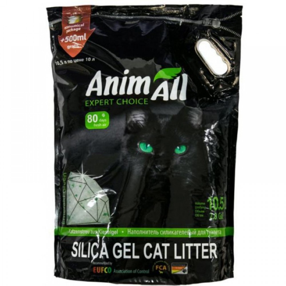 Наполнитель для туалета кошки AnimAll Зеленый изумруд 3,8 л