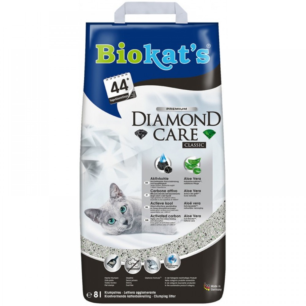 Наполнитель для туалета кошки Biokats Diamond Care Classic, 8 л (G-613253)
