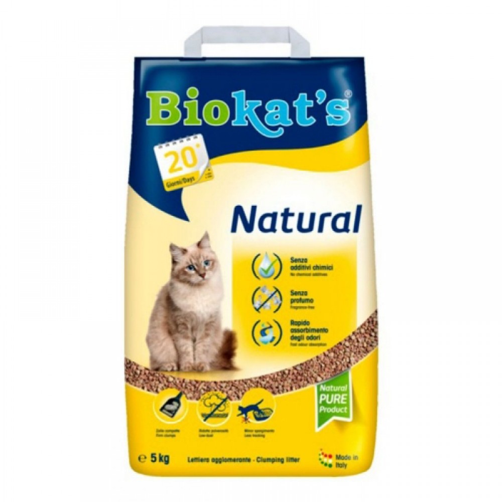 Наполнитель для туалета кошки Biokats Natural NEW (бентонитовый)