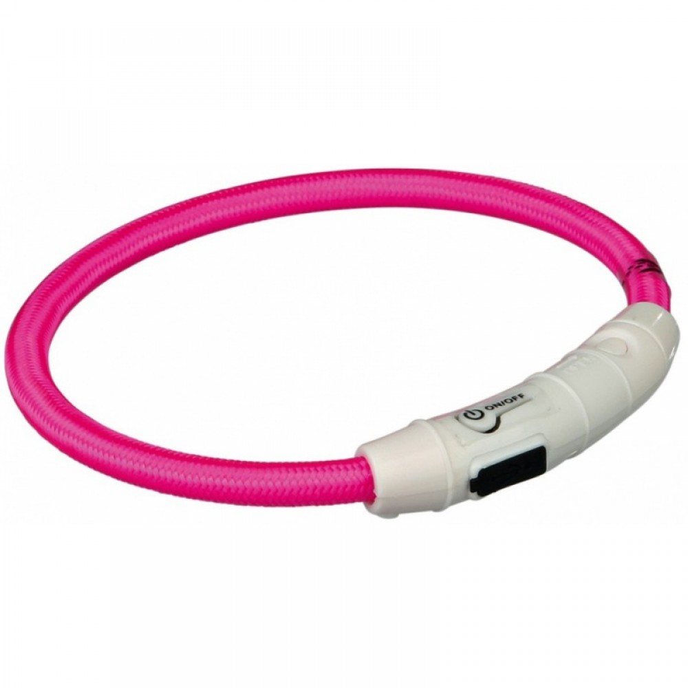 Нашийник з освітленням для собак Trixie з USB рожевий