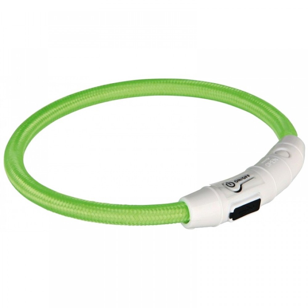 Ошейник светящийся для собак Trixie с USB зеленый