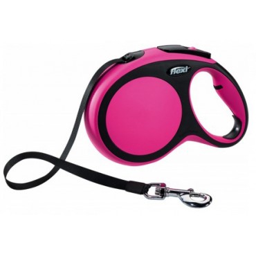 Рулетка для собак Flexi New Comfort L 8м/50кг, лента розовая (21376)