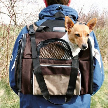 Рюкзак-переноска для собак і кішок Trixie deLuxe коричневий / бежевий (28871)