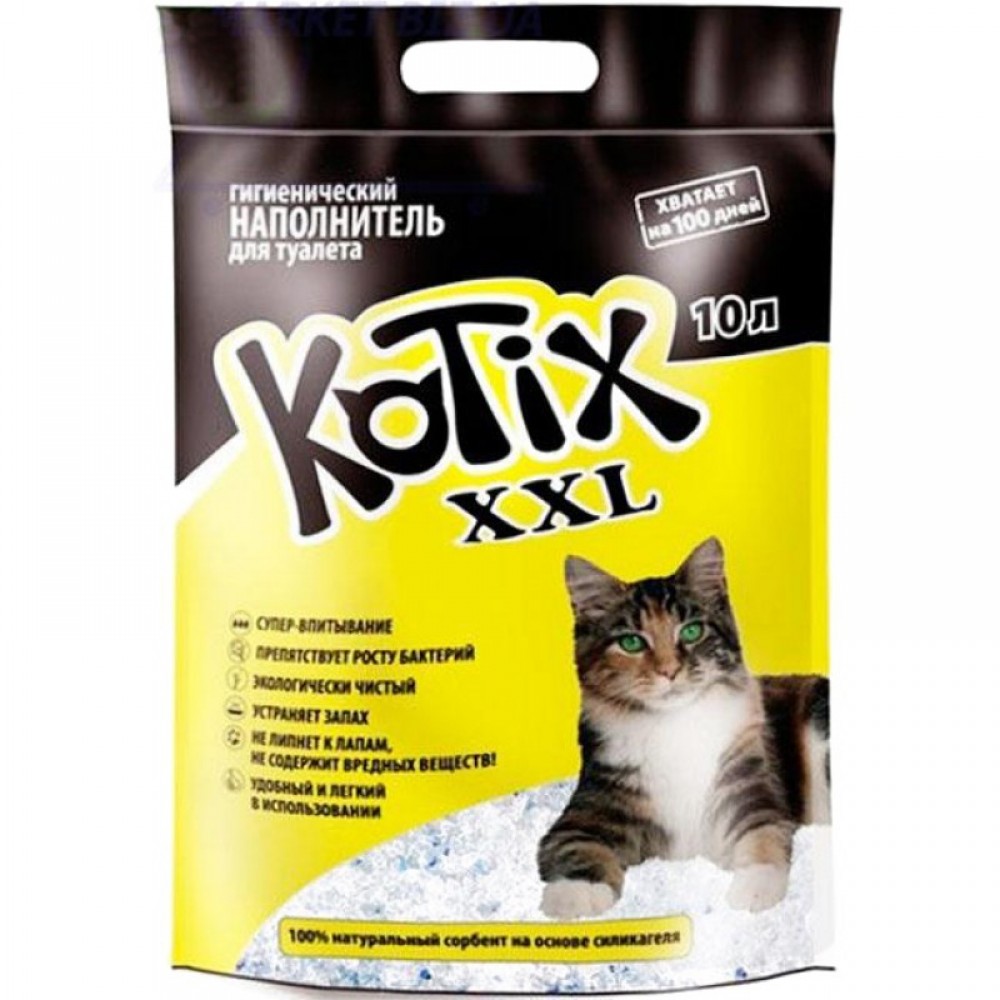 Силикагелевый наполнитель для туалета кошки Kotix 10 л