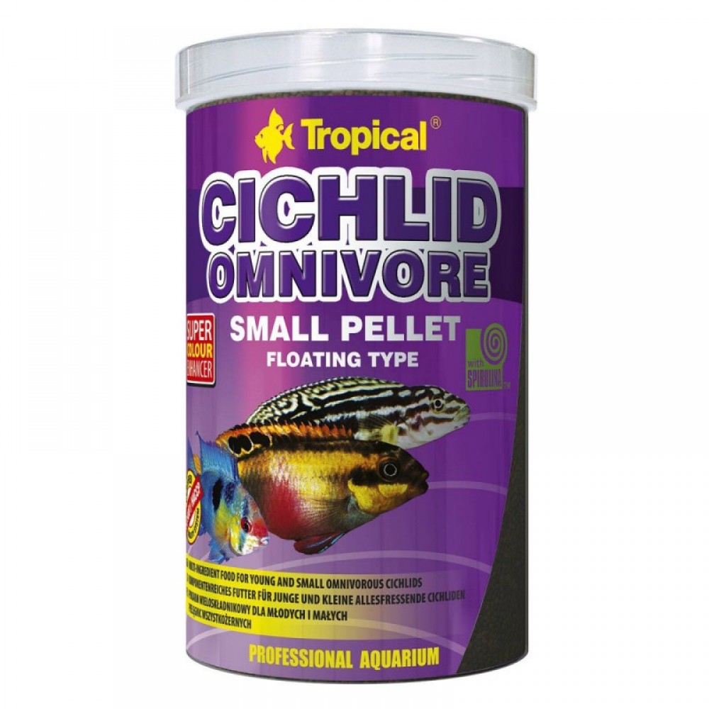 Сухой корм для цихлид Tropical Cichlid Omnivore Small Pellet 1 л/360 гр (60956)