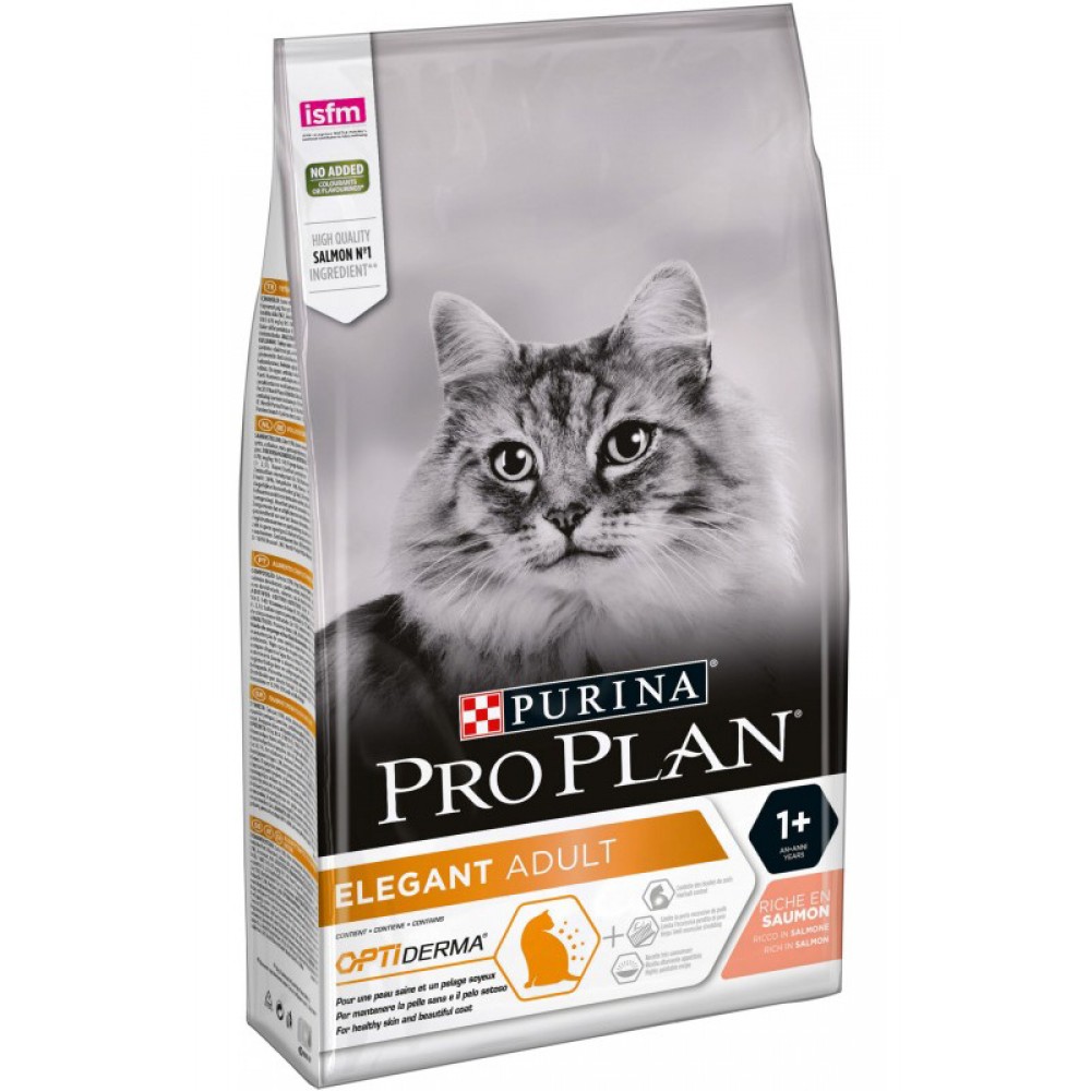 Сухой корм для кошек с эффектом выведения шерсти Pro Plan ELEGANT с лососем