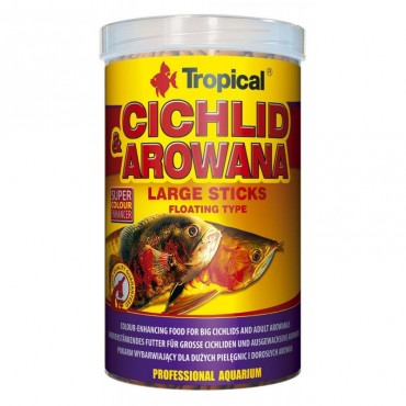 Сухий корм для м'ясоїдних цихлид Tropical Cichlid and Arowana Large Sticks 1 л/300 гр (63536)