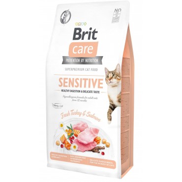 Сухой корм для привередливых кошек Brit Care Cat GF Sensitive HDigestion and Delicate Taste