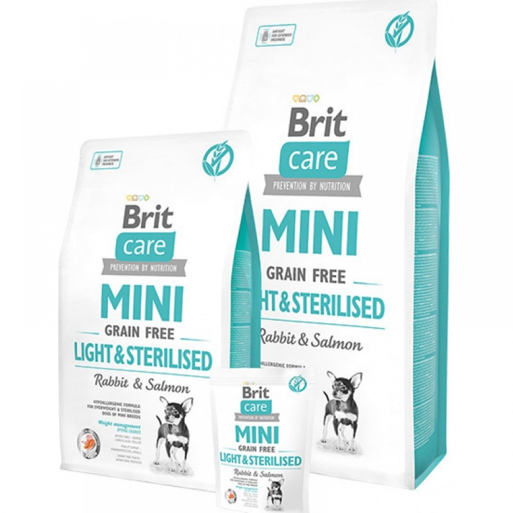 Сухий корм для собак малих порід із зайвою вагою Brit Care GF Mini Light and Sterilised