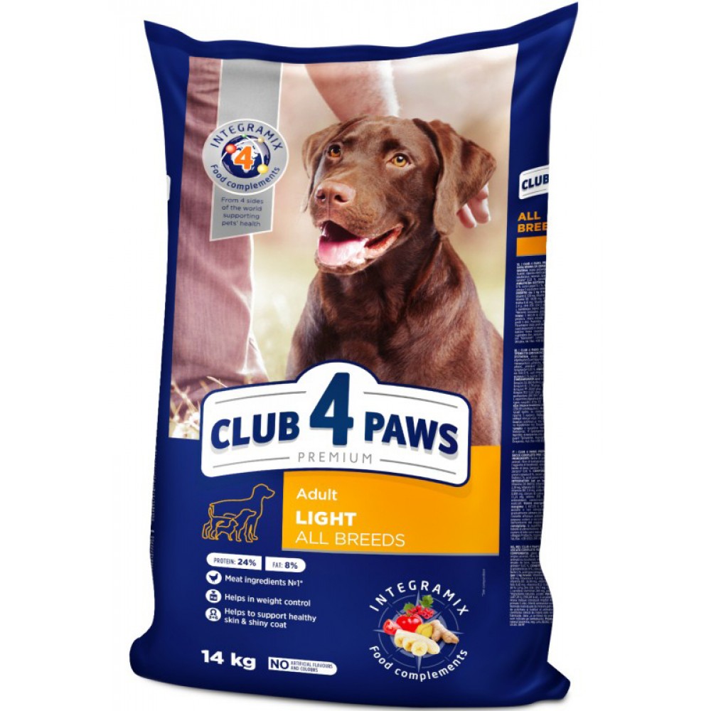 Сухой корм для собак склонных к избыточному весу Клуб 4 Лапы Premium 14 кг