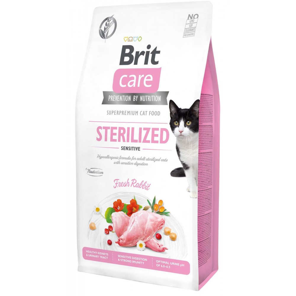 Сухий корм для стерилізованих кішок з чутливим травленням Brit Care Cat GF Sterilized Sensitive